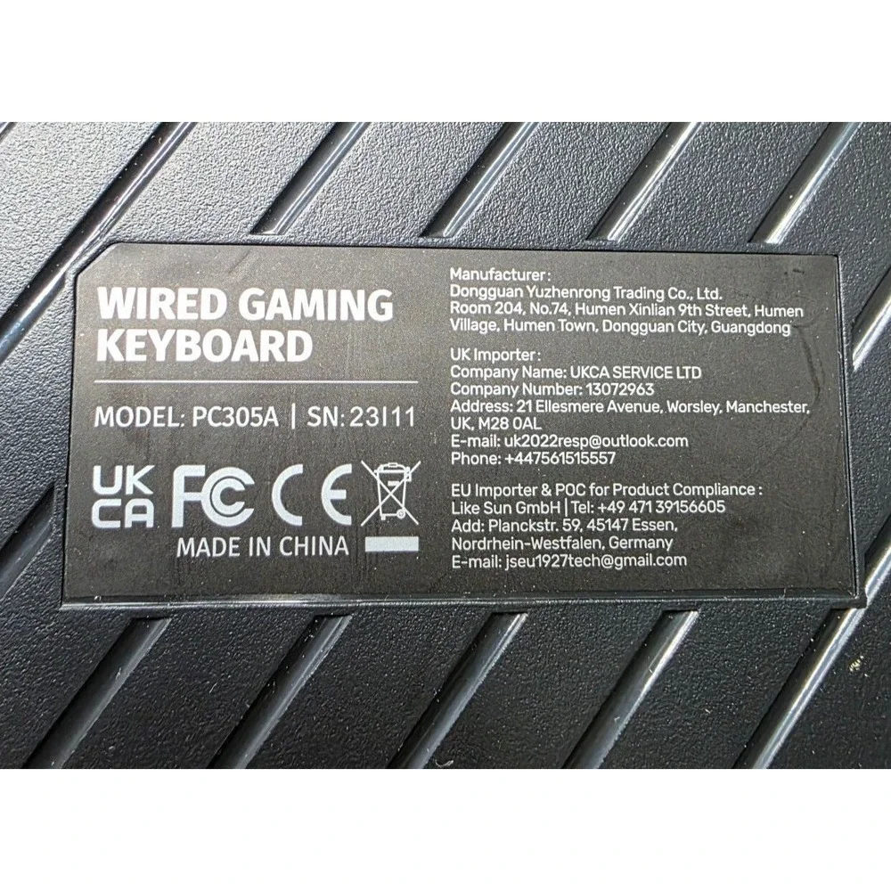 PICTEK PC305A‎ FULL SIZE RGB LIGHT UP WIRED GAMING KEYBOARD F3